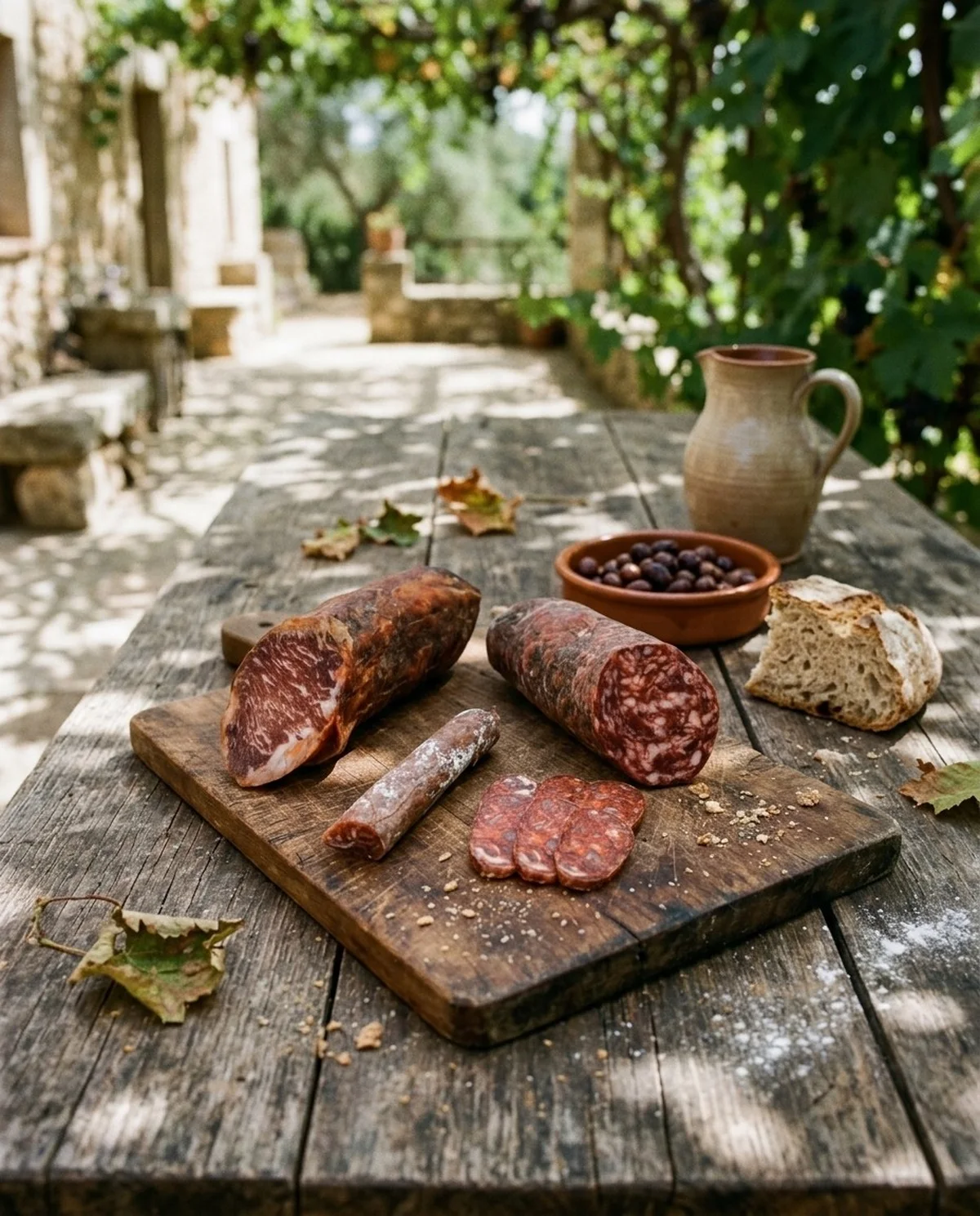 Serviervorschlag: Ibérico-Paket: Salchichón, Chorizo und ½ Caña de Lomo de Bellota