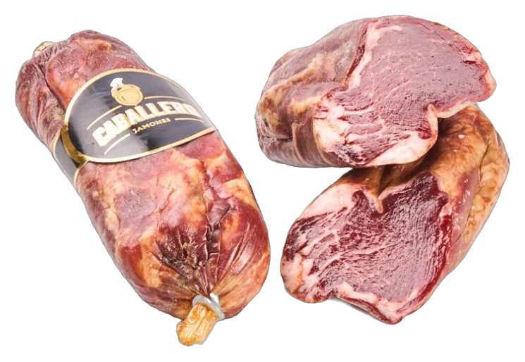 Lomito de Bellota 100 % Ibérico Extra, ganz und angeschnitten, freigestellt